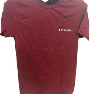Columbia Sportswear Mens T Shirt Short Sleeve Graphic Print Rich Wine Size S